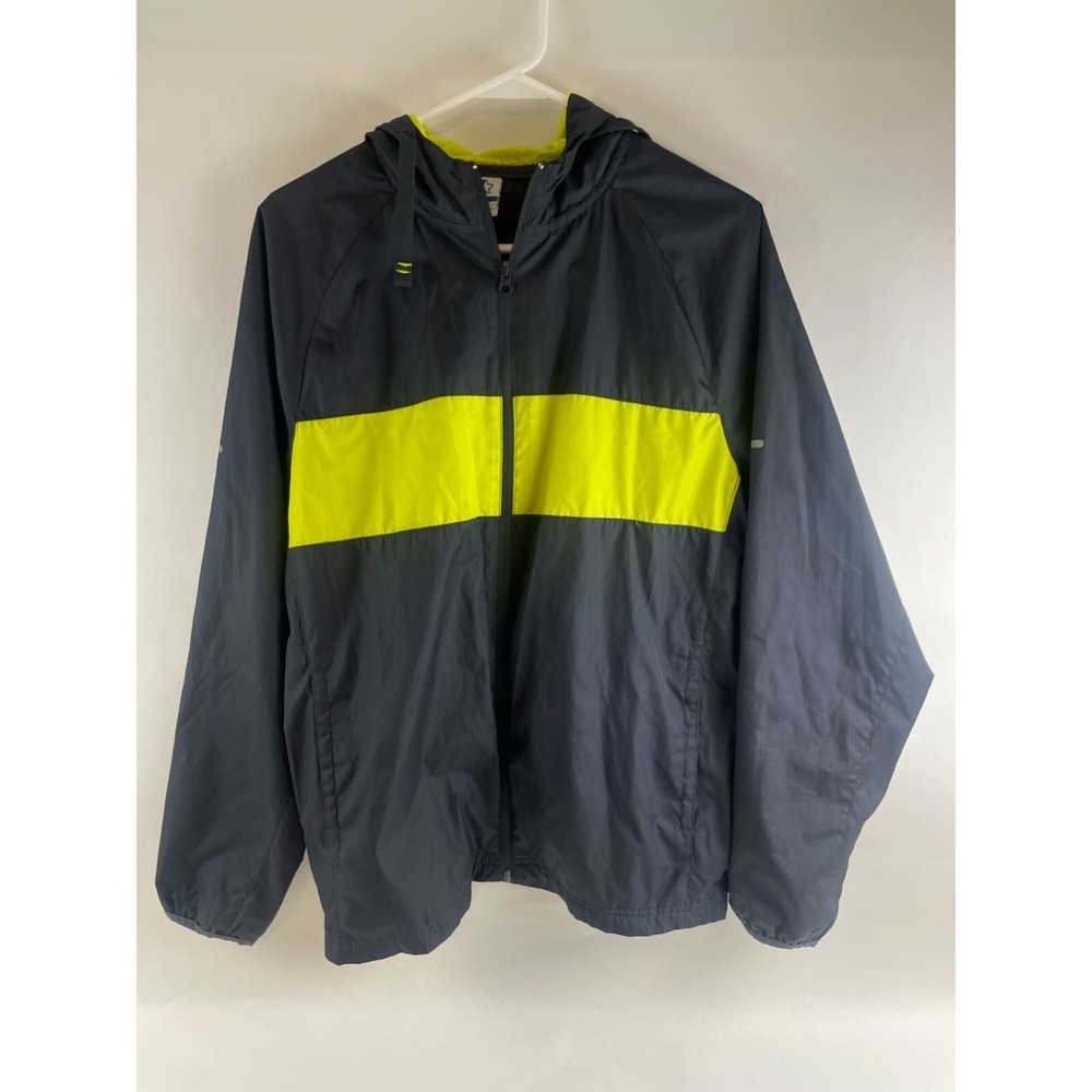Star Jacket, Men's Size Medium, Gray Yellow, Full Zip, Windbreaker